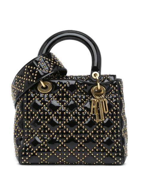 studded lady dior supple in patent aw17